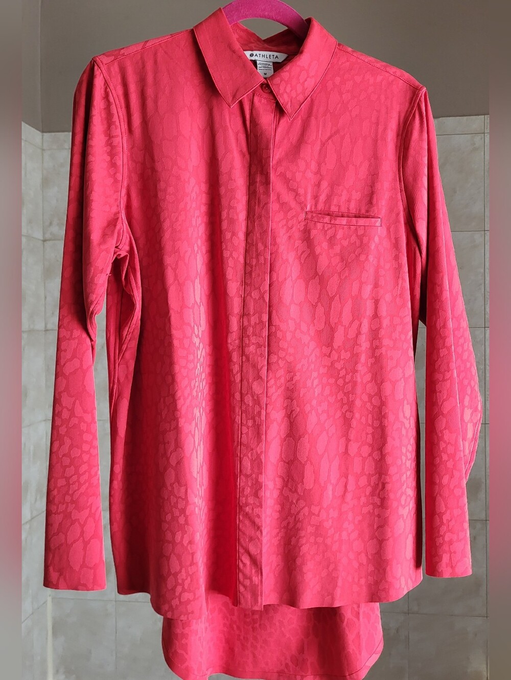 Cherry Red Long Button Down With Awesome Details